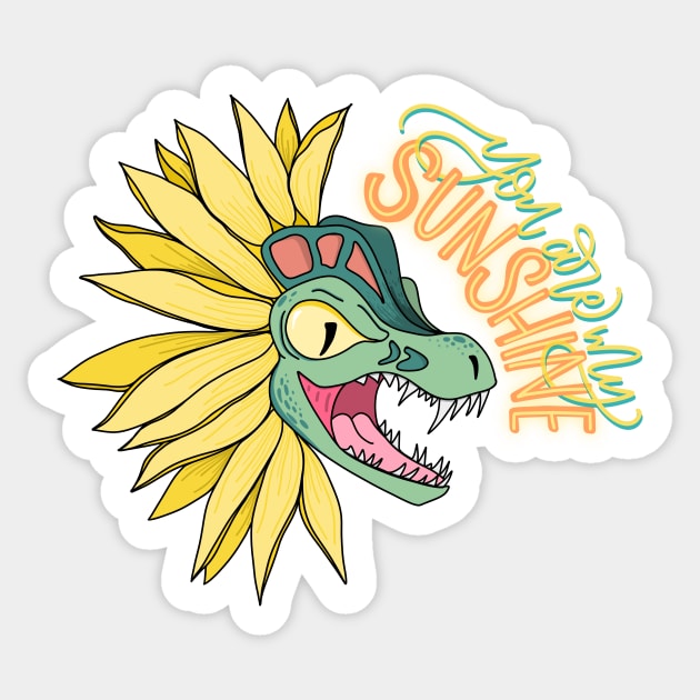 You are my Sunshine Dilophosaurus Sticker by Thenerdlady